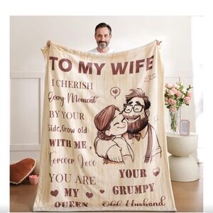 Unk Cream and Brown Personalized Blanket